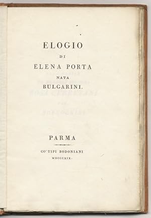Elogio di Elena Porta nata Bulgarini.
