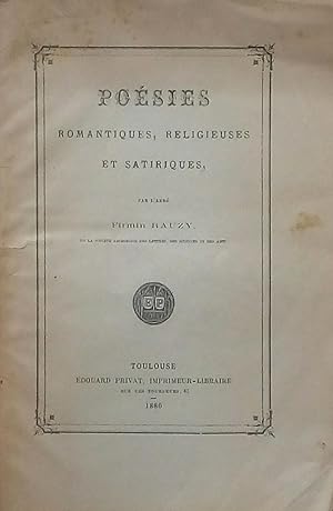 Image du vendeur pour Posies romantiques, religieuses et satiriques mis en vente par Bouquinerie L'Ivre Livre