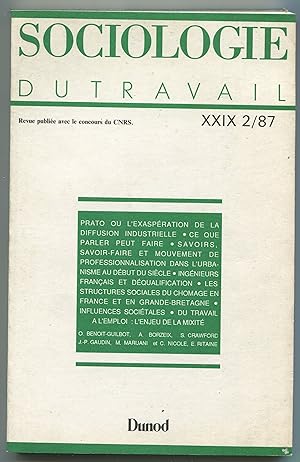 Immagine del venditore per Sociologie du travail XXIX 2/87 venduto da LibrairieLaLettre2