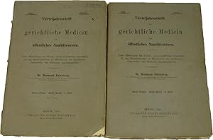 Bild des Verkufers fr Vierteljahresschrift fr gerichtliche Medicin und ffentliches Sanittswesen. Neue Folge. 42. Band. Hefte 1 und 2., zum Verkauf von Versandantiquariat Hbald