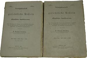 Bild des Verkufers fr Vierteljahresschrift fr gerichtliche Medicin und ffentliches Sanittswesen. Neue Folge. 44. Band. Hefte 1 und 2., zum Verkauf von Versandantiquariat Hbald