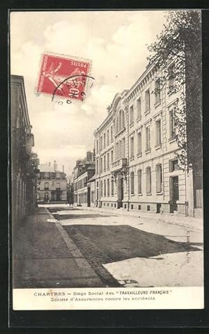 Carte postale Chartres, Siege Social des Travailleurs Francais, Societe d`Assurances contre les a...