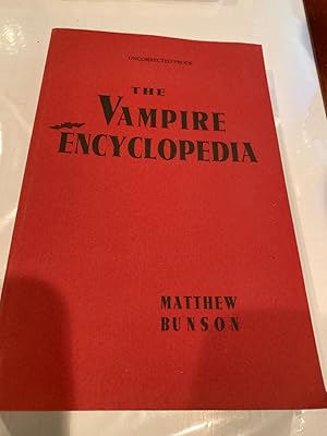 Imagen del vendedor de THE VAMPIRE ENCYCLOPEDIA (uncorrected proof) a la venta por Happy Heroes