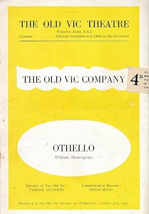 Bild des Verkufers fr Othello. Old Vic programme. October 1951 zum Verkauf von Barter Books Ltd
