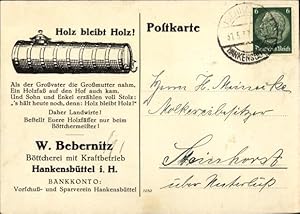 Ansichtskarte / Postkarte W. Bebernitz, Böttcherei mit Kraftbetrieb in Hakensbüttel