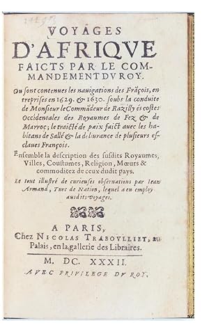 Image du vendeur pour Voyages d'Afrique faicts par le commandement du Roy. mis en vente par Librairie  Amlie Sourget