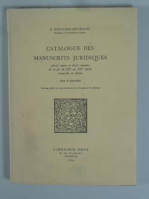 Imagen del vendedor de Catalogue des manuscrits juridiques. a la venta por Antiquariat Dorner