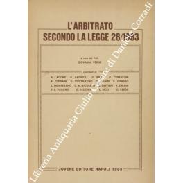 Bild des Verkufers fr L'arbitrato secondo la legge 28/1983 zum Verkauf von Libreria Antiquaria Giulio Cesare di Daniele Corradi