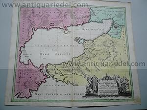 Black Sea,Istanbul, map, anno 1730, Seutter M., old colours Coppermap, edited by Matthäus Seutter...