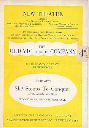 Seller image for She Stoops to Conquer. Old Vic New Theatre programme. 1949 for sale by Barter Books Ltd