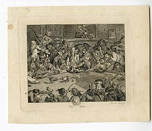 Antique Print-COCK FIGHTING -PIT-Hogarth-Dent-c.1822