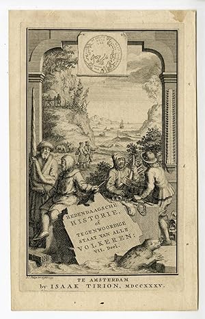 Antique Print-TITLE ENGRAVING-EXPLORERS-TRAVELLERS-Philips-1735