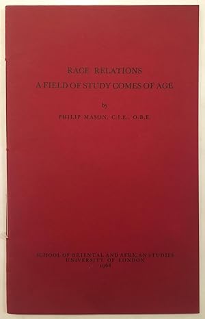 Bild des Verkufers fr Race relations: a field of study comes of age zum Verkauf von Joseph Burridge Books