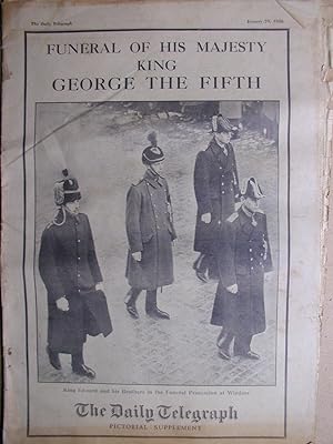 Imagen del vendedor de The Daily Telegraph Pictorial Supplement. January 29, 1936. Funeral of His Majesty King George The Fifth. a la venta por N. G. Lawrie Books