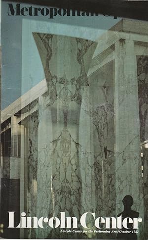 Bild des Verkufers fr Programmheft stagebill Vol. X, No. 2 OCTOBER 1982 zum Verkauf von Programmhefte24 Schauspiel und Musiktheater der letzten 150 Jahre