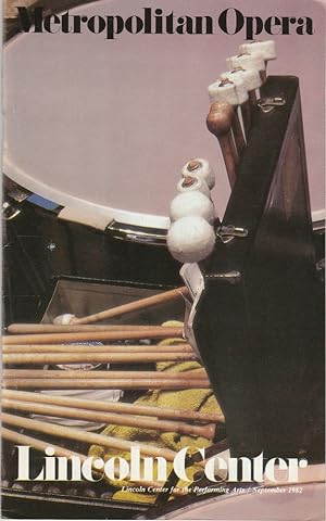 Bild des Verkufers fr Programmheft stagebill Vol. X, No. 1 SEPTEMBER 1982 zum Verkauf von Programmhefte24 Schauspiel und Musiktheater der letzten 150 Jahre