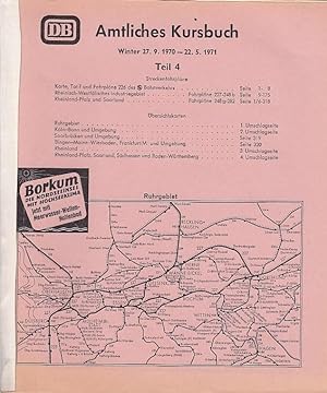 Amtliches Kursbuch Winter 27.09.1970 -22.05.1971, Teil 4 -Streckenfahrpläne / Hrsg. v. d. Kursbuc...