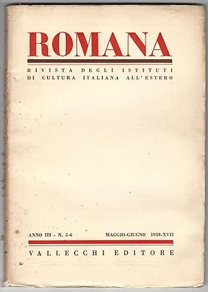 ROMANA. Rivista degli Istituti di cultura italiana all'estero.