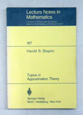 Topics in Approximation Theory.