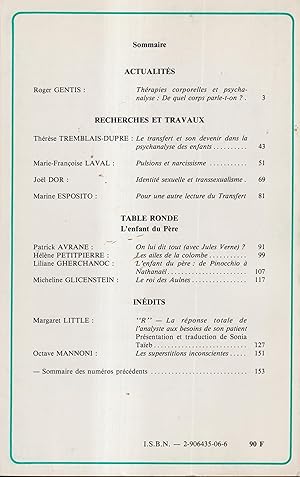 Image du vendeur pour Esquisses Psychanalytiques. - N 6 - Automne 1986 mis en vente par PRISCA