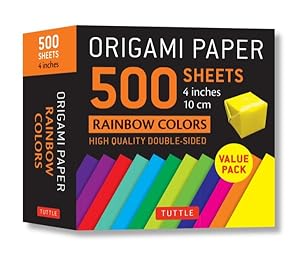 Seller image for Origami Paper 500 Sheets Rainbow Colors 4" 10 Cm : High Quality Double-Sided Value Pack for sale by GreatBookPrices