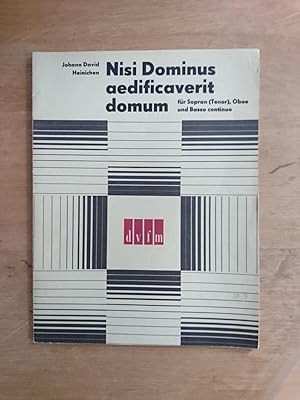 Bild des Verkufers fr Nisi Dominus Aedificaverit Domum (Psalm 127) fr Sopran (Tenor), Oboe und Basso continuo zum Verkauf von Antiquariat Birgit Gerl