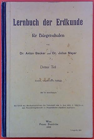 Imagen del vendedor de Lernbuch der Erdkunde fr Brgerschulen, Dritter Teil a la venta por biblion2