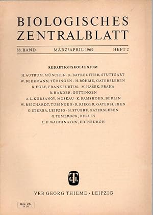 Biologisches Zentralblatt, 88. Band (1969), Heft 2 (März-April)
