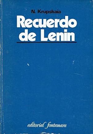 Imagen del vendedor de Recuerdo de Lenin. a la venta por Librera Reciclaje