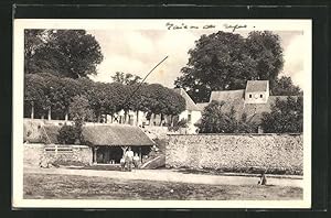 Carte postale Goussonville, L`Église et le lavoir