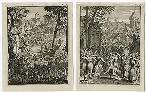 Bild des Verkufers fr Antique Print-COUNTRY FAIR-GAMES-FUN-PLAY-Rotgans-1708 zum Verkauf von Pictura Prints, Art & Books