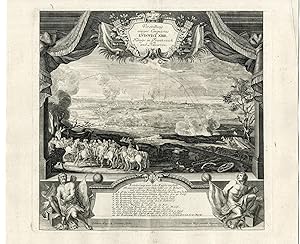 Antique Print-TITLE PLATE-CONQUEST MONS-BERGEN-LOUIS XIV-Wolff-Corvinus-c.1720