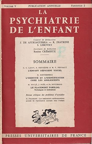 Imagen del vendedor de La Psychiatrie de l'Enfant. - Volume V - Fascicule 2 a la venta por PRISCA