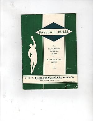 BASEBALL RULES. ALSO PLAYGROUND BASEBALL RULES, LAWS OF LAWN TENNIS