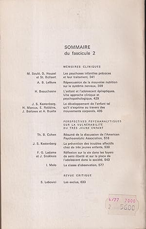 Seller image for La Psychiatrie de l'Enfant. - Volume XIX - Fascicule 2 for sale by PRISCA