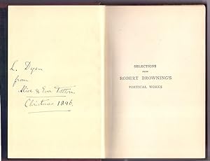 Seller image for Selections from The Poetical Works of Robert Browning. First Series. for sale by Die Wortfreunde - Antiquariat Wirthwein Matthias Wirthwein