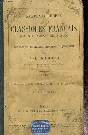 Seller image for Morceaux choisis des classiques franais des classes de sixime, cinquime et quatrime for sale by Le-Livre