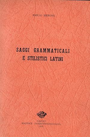 Image du vendeur pour Saggi grammaticali e stilistici latini mis en vente par Messinissa libri