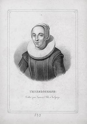 Bild des Verkufers fr "Tesselschade" - Maria Tesselschade Visscher (1594-1649) Dutch poet engraver Portrait zum Verkauf von Antiquariat Steffen Vlkel GmbH