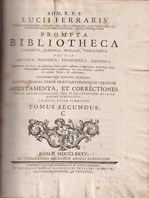 Prompta Bibliotheca Canonica, Juridico-Moralis Theologia. Tomus 2