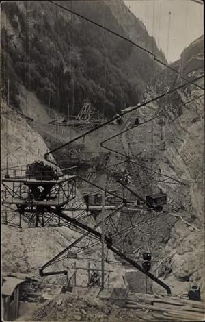 Ansichtskarte / Postkarte Wägital Wäggithal Schwyz, Kraftwerk im Bau 1923, Staumauer