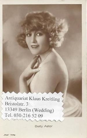 Bild des Verkufers fr Betty Astor - Deutsche Flmschauspielerin ( 1905 - 1972 ) zum Verkauf von Klaus Kreitling