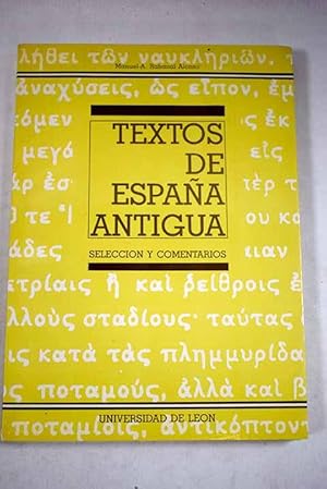 Imagen del vendedor de Textos de Espaa antigua a la venta por Alcan Libros