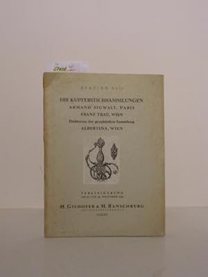 Luzern. Auktion XVII. Die Kupferstichsammlungen Armand Sigwalt, Paris / Franz Trau, Wien. Dublett...