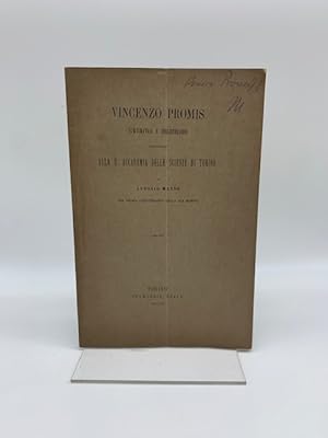 Bild des Verkufers fr Vincenzo Promis numismatico e bibliotecario ricordato alla R. Accademia delle Scienze di Torino zum Verkauf von Coenobium Libreria antiquaria