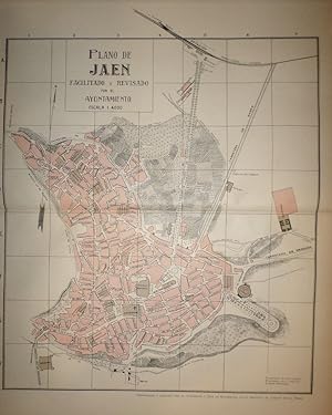 PLANO de Jaén facilitado y revisado por el Ayuntamiento. Escala, 1 : 4000. Comprobado y ampliado ...