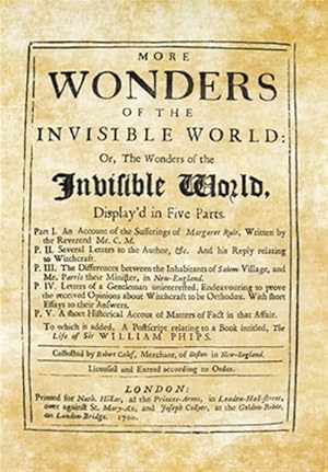 Imagen del vendedor de More Wonders Of The Invisible World a la venta por GreatBookPrices