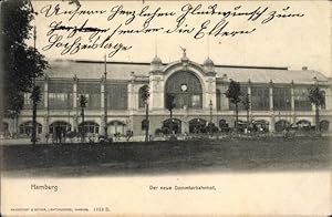 Ansichtskarte / Postkarte Hamburg Eimsbüttel Rotherbaum, Der neue Dammtorbahnhof, Straßenseite