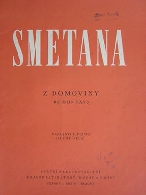 Bild des Verkufers fr Z Domoviny. De Mon Pays. (Aus der Heimat). Dve dueta pro housle a klavir. / Zwei Duette fr Violine und Piano. I.: A dur; II.: G moll. Revidiert von Stepan Suchy und Jindrich Feld. Mit 2sprachiger Zeichenerklrung (tschechisch / franzsisch). 2 Stimmhefte (= komplett). zum Verkauf von Antiquariat Tarter, Einzelunternehmen,