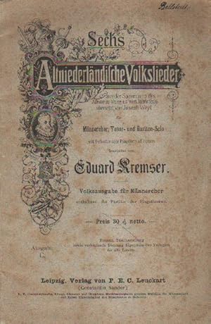 Seller image for Sechs altniederlndische Volkslieder. for sale by Versandantiquariat Boller